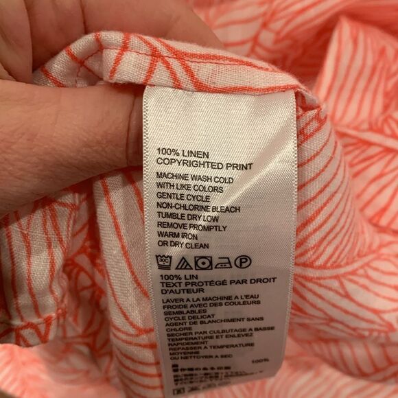 Tommy Bahama 100% linen white and pink floral button down spring/summer small - Picture 10 of 10